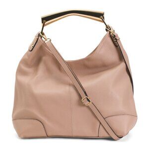 CHEVAL Made In Italy Leather Hobo With Metal Hardware Strap